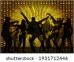 dancing people silhouettes.... | Shutterstock . vector #1931712446