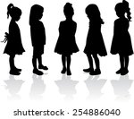 children silhouettes | Shutterstock .eps vector #254886040