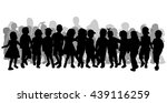 silhouettes of children playing.... | Shutterstock .eps vector #439116259