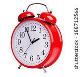 Iron Red Alarm Clock On White...