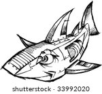 sketchy robot shark vector... | Shutterstock .eps vector #33992020