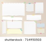 torn ruled  squared note ... | Shutterstock .eps vector #714950503