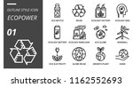outline style icon pack for... | Shutterstock .eps vector #1162552693
