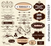 vector set of calligraphic... | Shutterstock .eps vector #134486519