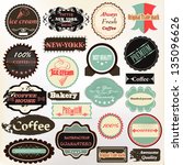 vector set of vintage labels... | Shutterstock .eps vector #135096626