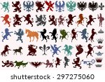 set of vector heraldic shapes... | Shutterstock .eps vector #297275060