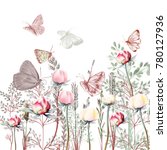 flower vector illustration with ... | Shutterstock .eps vector #780127936