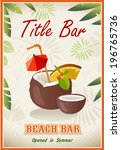 Vintage Beach Bar Poster With A ...