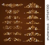set of vintage ornaments with... | Shutterstock .eps vector #159569330