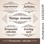 set of ornate frames with... | Shutterstock .eps vector #163236239