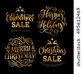 vector set with christmas... | Shutterstock .eps vector #495612469