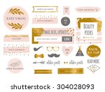 trendy branding blog kit icons. ... | Shutterstock .eps vector #304028093