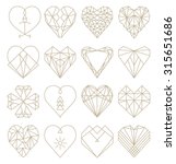 geometric heart shapes... | Shutterstock .eps vector #315651686