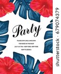 fun tropical party invitation... | Shutterstock .eps vector #679074379