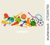 vector color sport equipment... | Shutterstock .eps vector #275204750