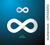vector infinity symbol on blue... | Shutterstock .eps vector #159333053