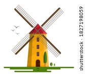 Windmill Vector Illustration  ...
