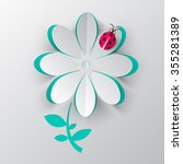 Paper Cut Vector Flower With...