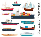 Set Of Different Ships And...