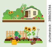 gardening set. vector... | Shutterstock .eps vector #388631566