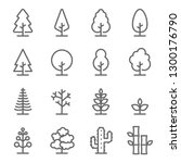 Tree Vector Line Icon Set....