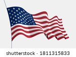 usa flag waving in the wind. 3d ... | Shutterstock .eps vector #1811315833