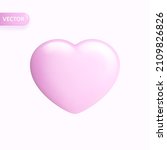 pink heart. realistic 3d design ... | Shutterstock .eps vector #2109826826