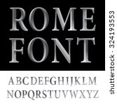 metallic vintage vector font. | Shutterstock .eps vector #324193553