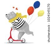  cute bear illustration  t... | Shutterstock .eps vector #1024145170