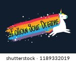 cute unicorn vector.rainbow... | Shutterstock .eps vector #1189332019