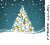 greeting card with christmas... | Shutterstock . vector #118703599