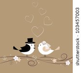 wedding card with birds | Shutterstock .eps vector #103457003