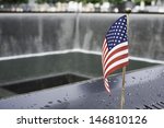Flag at World Trade Center Memorial