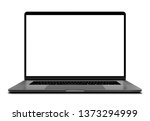 Laptop With Blank Screen Grey...