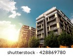 Modern apartment buildings exteriors in sunny day