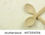 wooden spoons on the white... | Shutterstock . vector #447354556