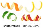 twisted peel of sicilian orange ... | Shutterstock . vector #1843570393