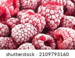 Frozen Raspberries Covered With ...