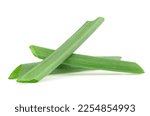 Fresh chives isolated on a white background. Green onions slices.