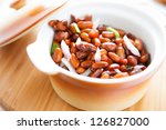 Boiled Beans In A Pot On A...