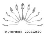 collection of teaspoons in different perspectives on an isolated white background