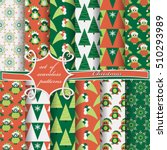 set of christmas seamless... | Shutterstock .eps vector #510293989