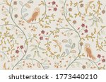 Vintage Birds In Foliage With...
