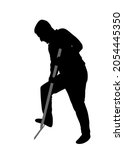 man with shovel working in... | Shutterstock .eps vector #2054445350