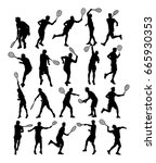 man tennis players vector... | Shutterstock .eps vector #665930353