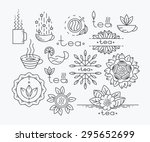 tea mono line elements for menu ... | Shutterstock .eps vector #295652699