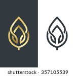 vector leaf  golden shape and... | Shutterstock .eps vector #357105539