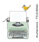 Typewriter Portable Retro With...