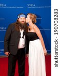 Small photo of WASHINGTON MAY 3 A¢A?A? Willie Robertson gets a kiss from wife Korrie at the White House CorrespondentsA¢A?A? Association Dinner May 3, 2014 in Washington, DC
