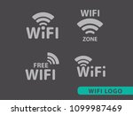 wireless logo and wifi icon on... | Shutterstock .eps vector #1099987469